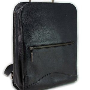 Vintage Matt Murphy Black Pebbled Italian Leather Backpack Sterling Silver Bag